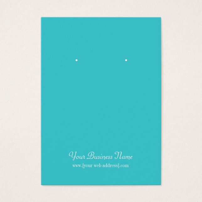 Turquoise Plain Simple Custom Earring Card (Front)