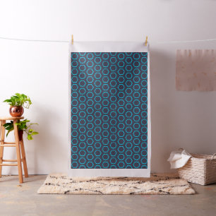 Turquoise Pointed Star Circle Fabric