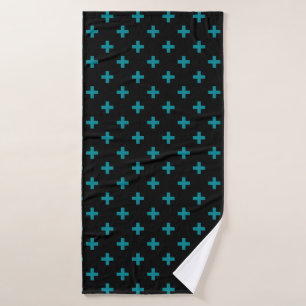 Turquoise polka croise sur noir