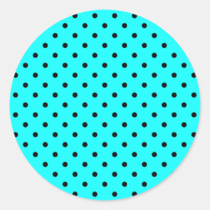 Turquoise polka dot background classic round sticker