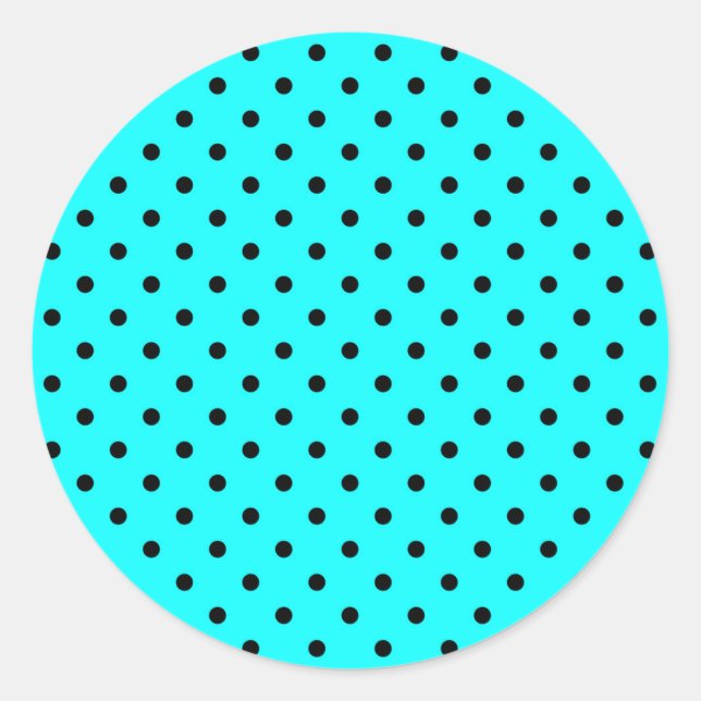 Turquoise polka dot background classic round sticker (Front)