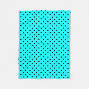 Turquoise polka dot background fleece blanket