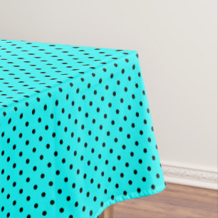 Turquoise polka dot background tablecloth