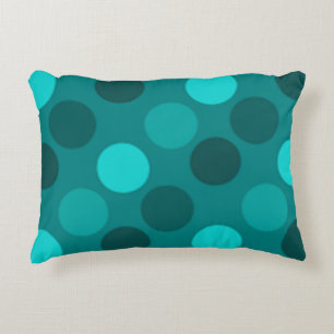 Turquoise Polka Dot Decorative Pillow