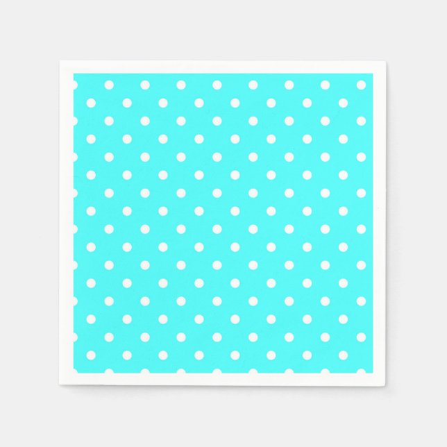 Turquoise polka dot modern glamour napkin (Front)