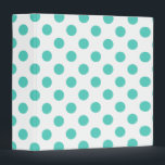 Turquoise polka dots binder<br><div class="desc">Turquoise polka dots on white background</div>