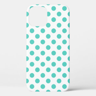 Turquoise polka dots iPhone 12 case