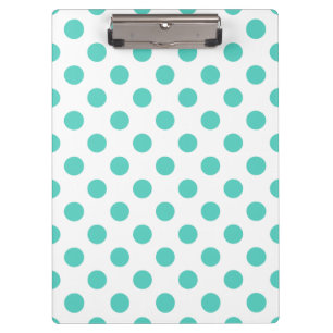 Turquoise polka dots clipboard