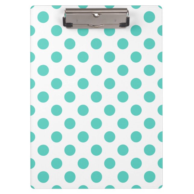 Turquoise polka dots clipboard (Front)