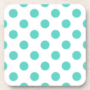 Turquoise polka dots coaster