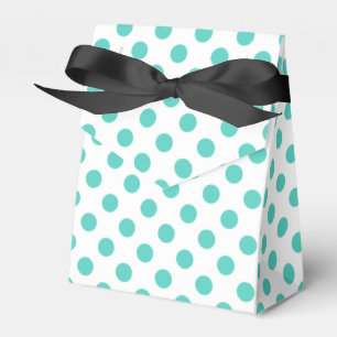 Turquoise polka dots favor box