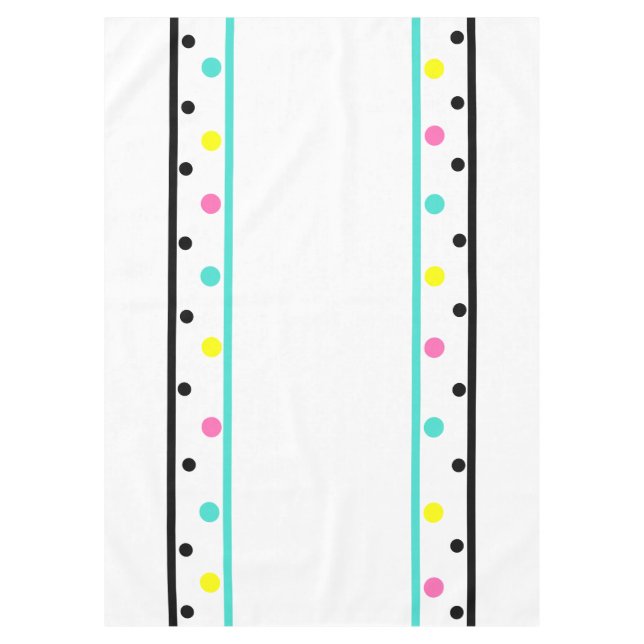 Turquoise Polka Dots Tablecloth (Front)