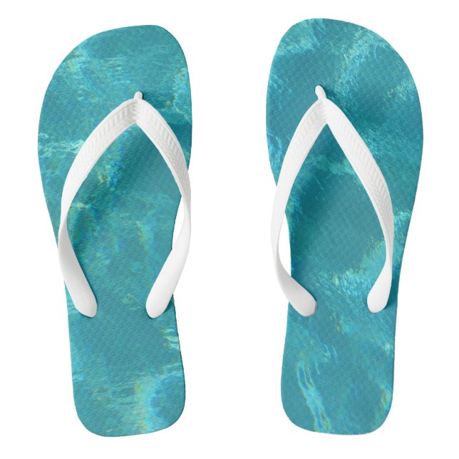 Turquoise Pool Water Flip Flops (Footbed)