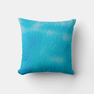 Turquoise porcelain craquelure with cracks glaze throw pillow
