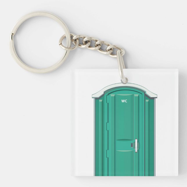 Turquoise Portable Toilet Keychain (Front)