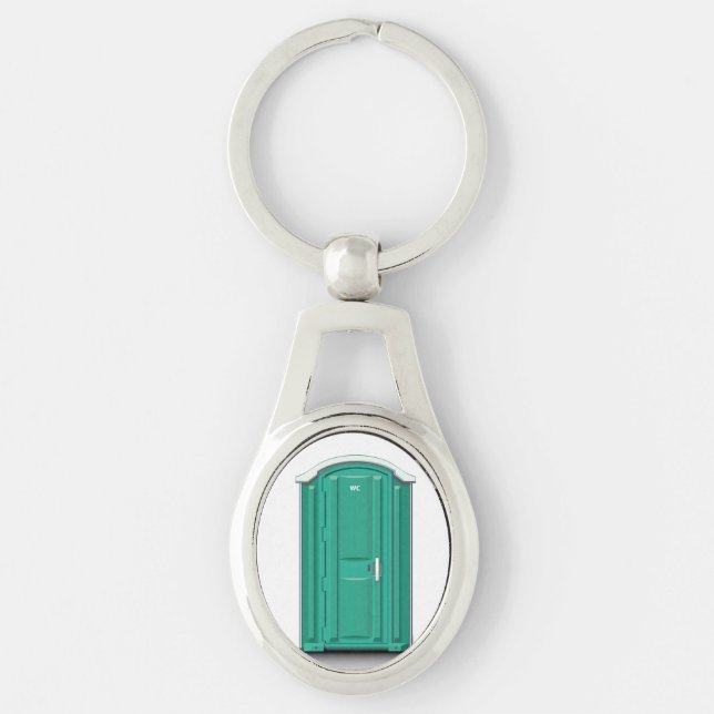 Turquoise Portable Toilet Keychain (Front)