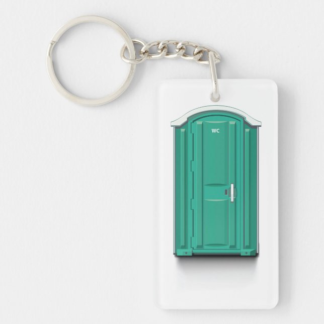 Turquoise Portable Toilet Keychain (Front)