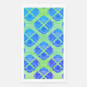Turquoise, Purple, Green Boho Peacocks Pattern Napkin
