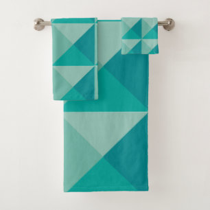 Turquoise Pyramids Bath Towel Set