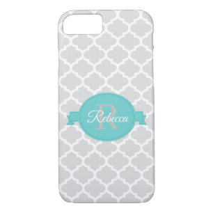 Turquoise Quatrefoil Coque personnalisé coque ipho