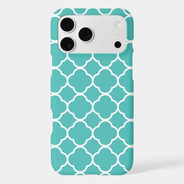 Turquoise Quatrefoil Pattern Print (Back)