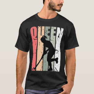 Turquoise Queen Of Hockey Champion Birthday Vintag T-Shirt