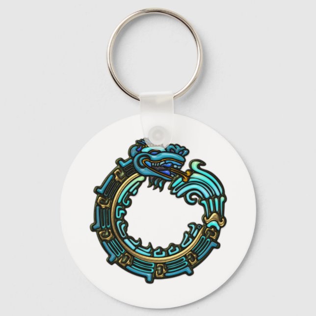 Turquoise Quetzalcoatl Keychain (Front)