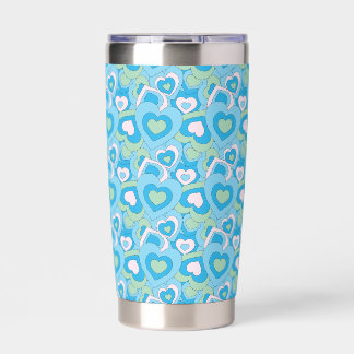 Turquoise Retro Heart Tumbler