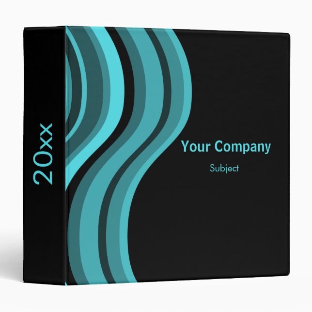Turquoise Retro Wave Binder (Front/Spine)