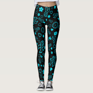 Turquoise Ribbon Multi Print,,,POTS Leggings