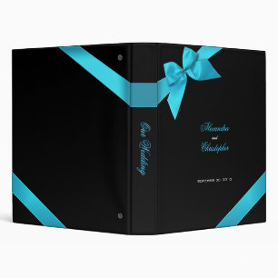 Turquoise Ribbon Wedding Planner Album Binder