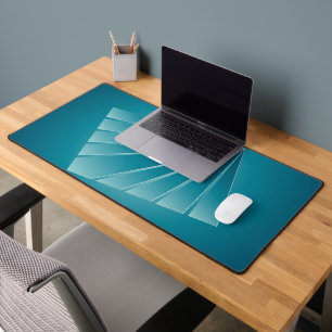 Turquoise ribbons desk mat