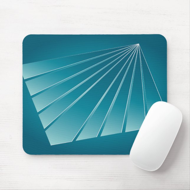 Turquoise ribbons mouse pad (With Mouse)