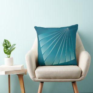 Turquoise ribbons throw pillow