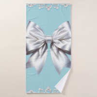 Turquoise Robin's Egg Blue Big White Bow Bridal 