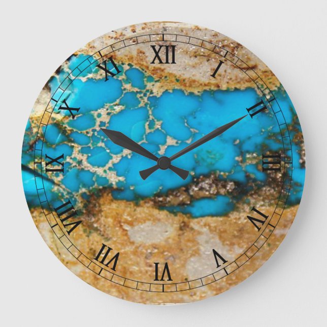 Turquoise Rock 1 Large Clock (Front)