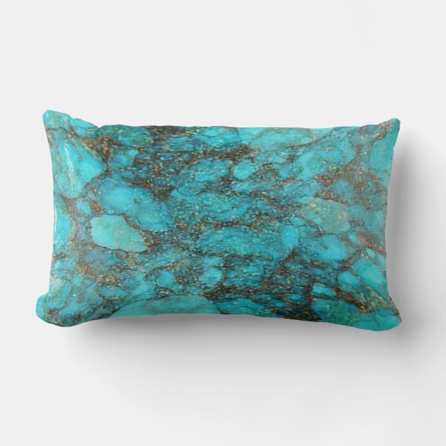 Turquoise Rock Gift Lumbar Pillow (Front)