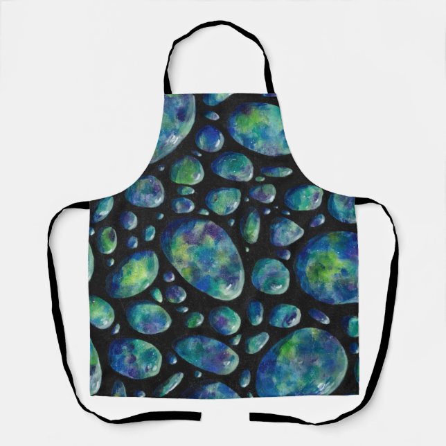 Turquoise Rocks in Space Original Artwork Apron (Front)