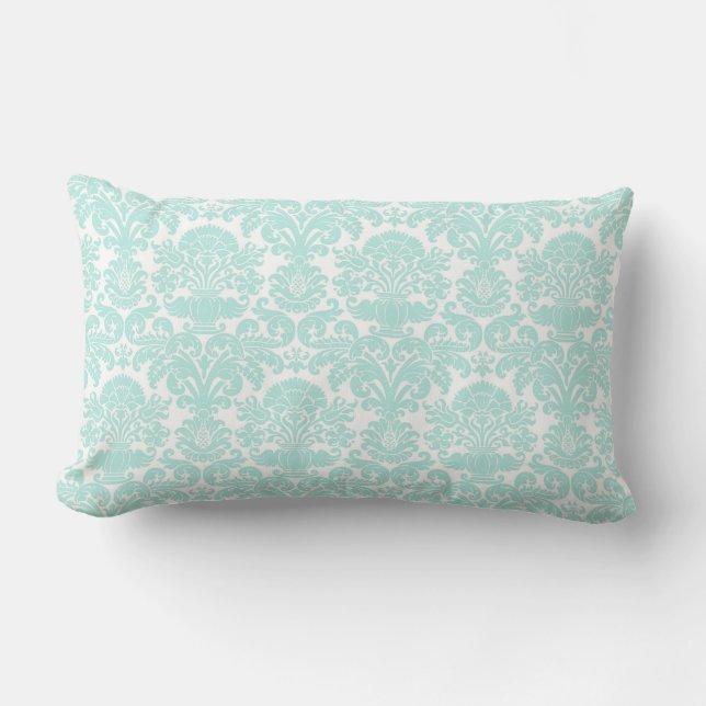 Turquoise Romance Lumbar Pillow (Front)