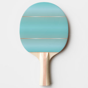 Turquoise Rose Gold Stripes Ping Pong Paddle