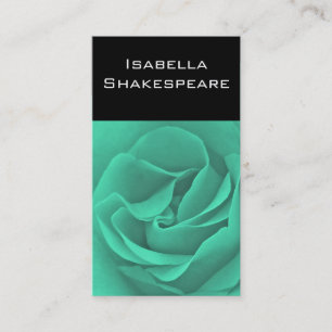 Turquoise Rose on Black Business Card