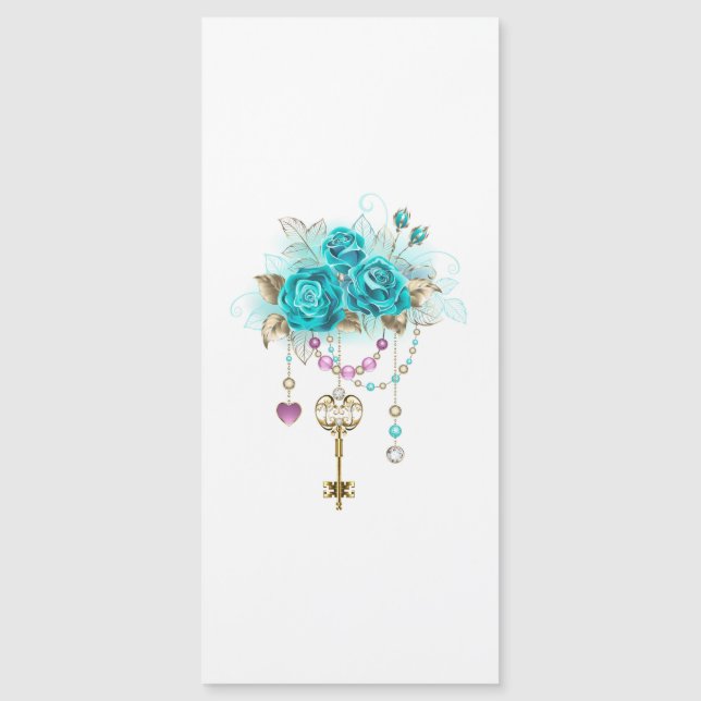Turquoise Roses with Keys (Front)