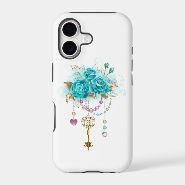 Turquoise Roses with Keys (Back)