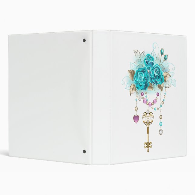 Turquoise Roses with Keys Binder (Background)
