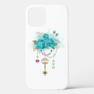 Turquoise Roses with Keys iPhone 12 Case