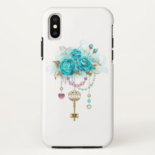 Turquoise Roses with Keys iPhone XS Case