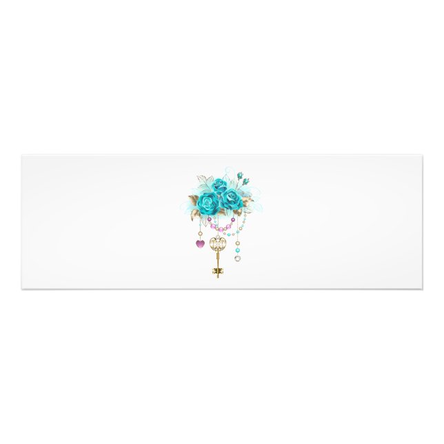 Turquoise Roses with Keys Photo Print (Front)
