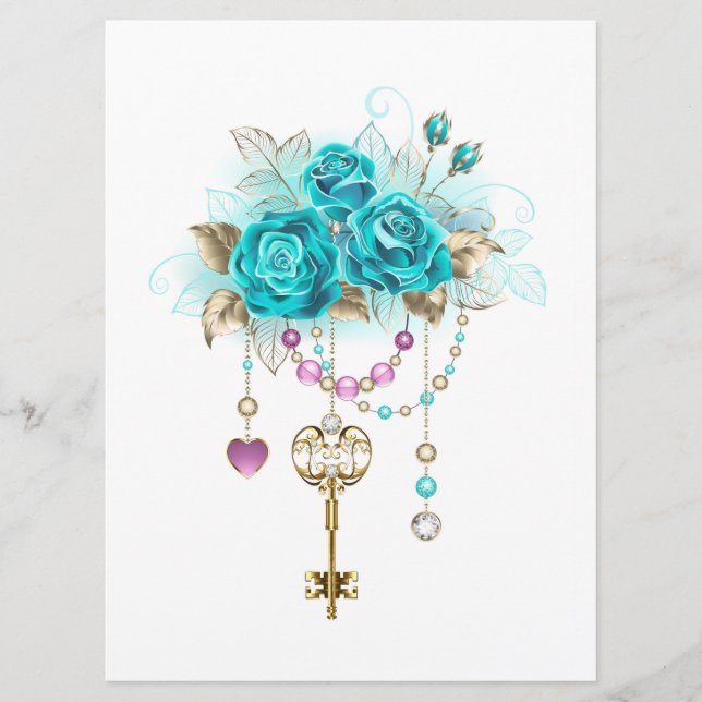 Turquoise Roses with Keys Program (Front)