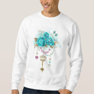 Turquoise Roses with Keys Sweatshirt