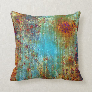 Turquoise Rust Designer Pillow by Julie Everhart